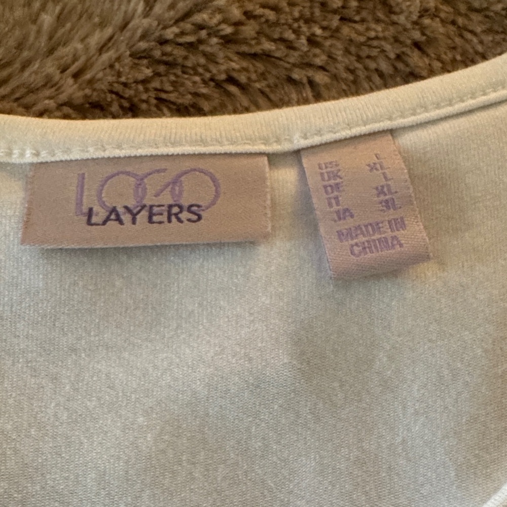 LOGO by Lori Goldstein Sleeveless Layered Top – Size L - Picture 5 of 7